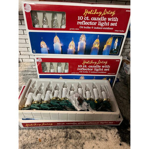 Holiday Living 30 count Candle W/ Reflector Light Set